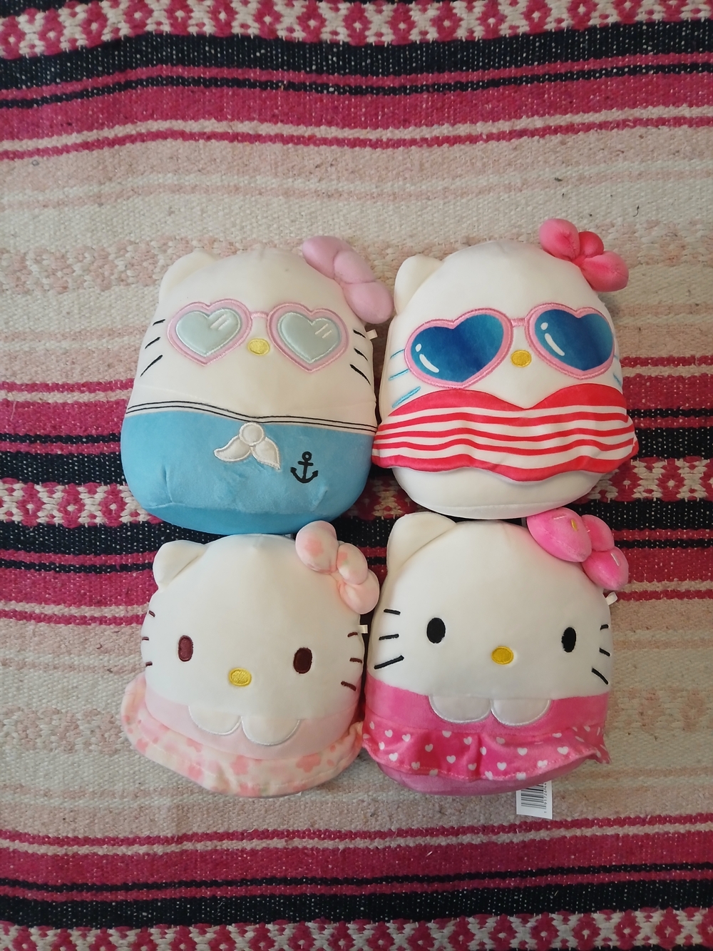 Hello Kitty Squishmallows Mix Sizes 4 Set Plush Summer Pillows